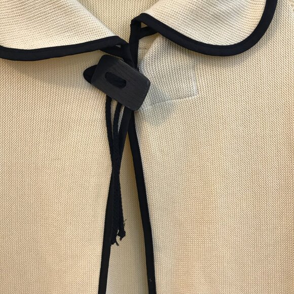 VTG Misook cardigan knit women's L yellow/black logan look retro collar - Picture 6 of 13